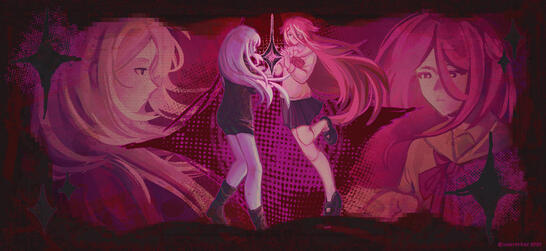 2 full bodies and 2 busts with simple bg